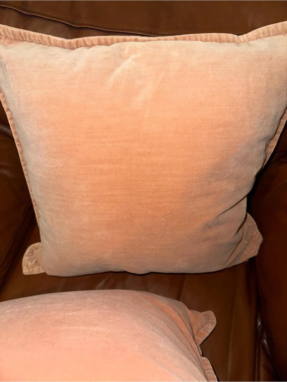 Pottery Barn Velvet Square Throw Pillow Covers - Blush